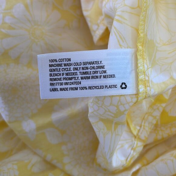 Lisa Marie Fernandez X Target Yellow Floral Tiered Trapeze Dress Sz Large - Picture 9 of 10